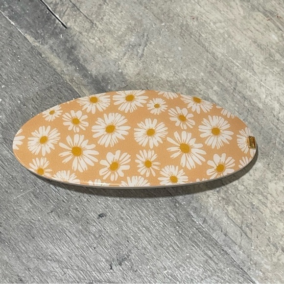 ALEXANDRE DE PARIS DAISY OVAL BARRETTE IN ORANGE $78 - Picture 2 of 8